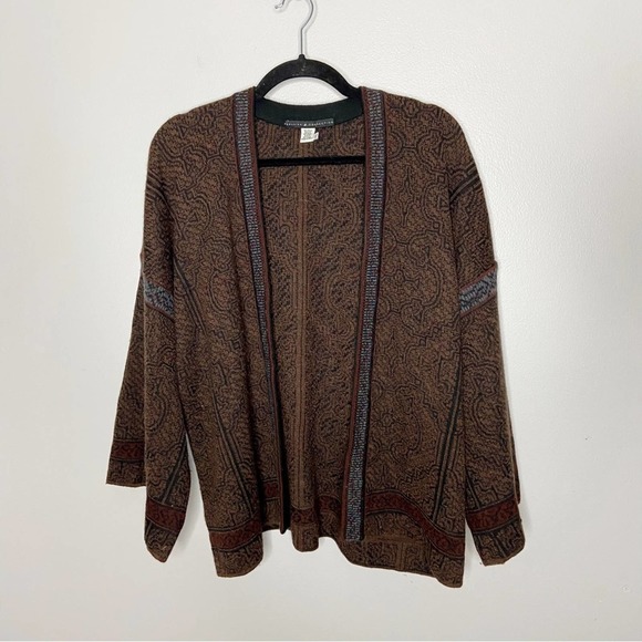 Peruvian Connection Baby Alpaca Brown Open Front Cardigan Sweater Size M/L - Picture 1 of 4